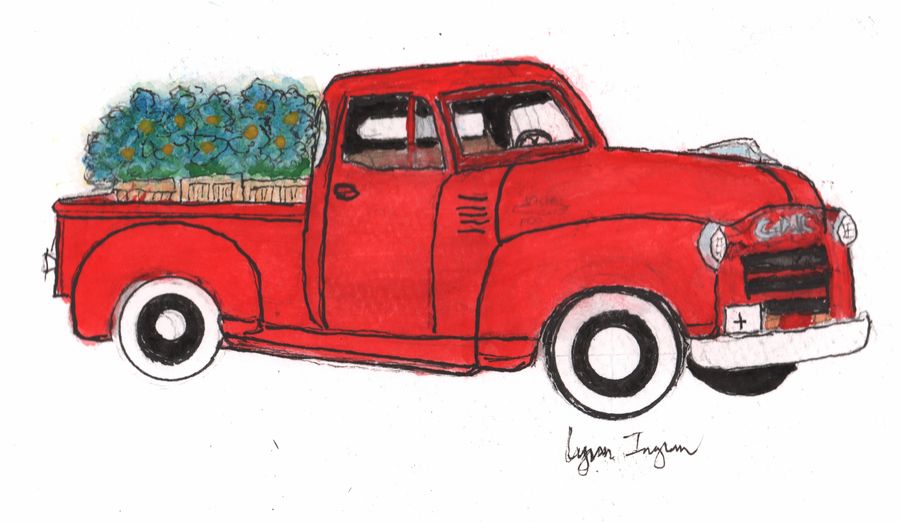 Red_GMC_with_flowers